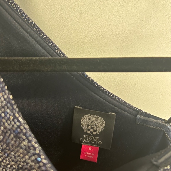 Vince Camuto Metallic One-Shoulder Gown - Picture 3 of 9